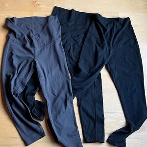 CRZ YOGA Women's Leggings in Gray with two pairs black maternity leggings